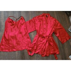 Womens L Dream Girl red silky nightie & robe